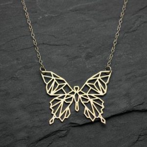 Özel Tasarım 925 Ayar Gümüş Kelebek Kolye