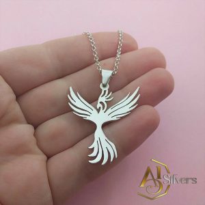 Anka Kuşu Figürlü gümüş kolye