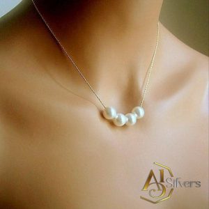 4lü İncili Gümüş Kolye