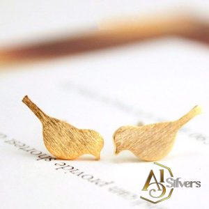 Kuş Figürlü Gümüş Küpe