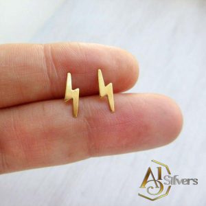 Yıldırım Figürlü Gümüş Küpe