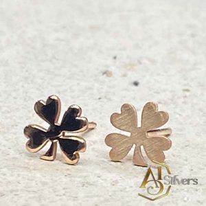 4 Yaprak Yonca Figürlü Gümüş Küpe 3 Renk Seçenekli