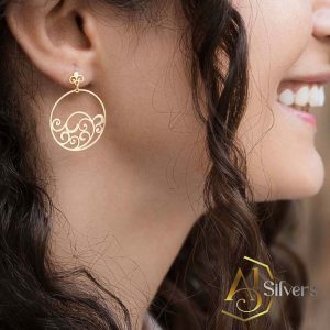 4 Element Hava Figürlü Gümüş Küpe