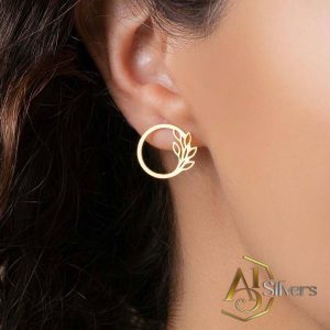 Zeytin Dalı Figürlü Gümüş Küpe